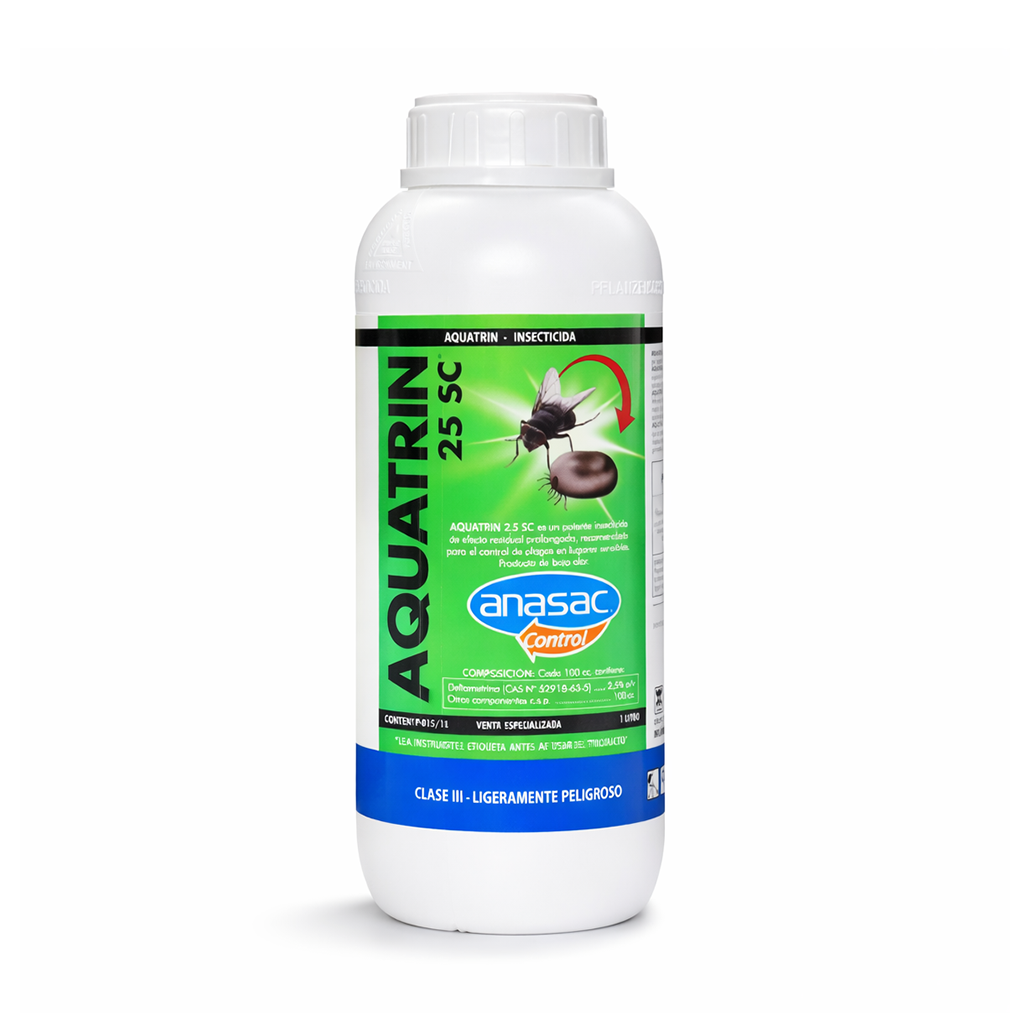 Insecticida líquido Aquatrin 2.5 SC 1 L.