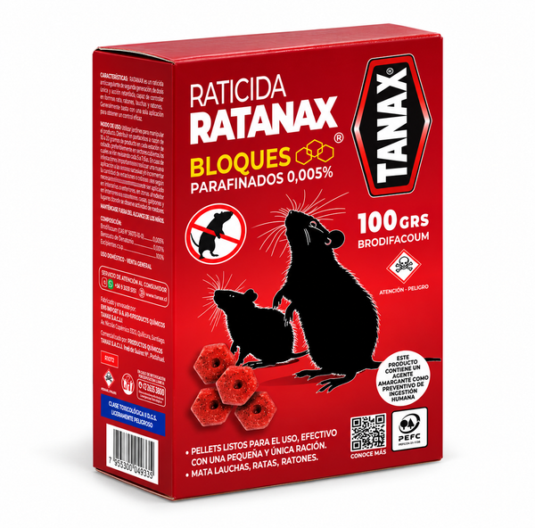 Veneno ratones Ratanax bloque 100 G.