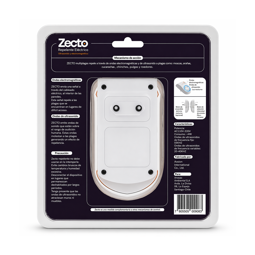 Repelente multiplagas eléctrico Zecto